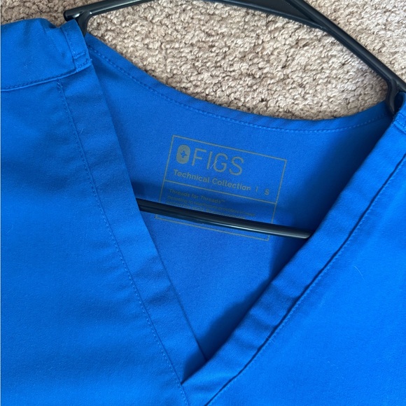 Figs Royal Blue V-Neck Scrub Top - Picture 2 of 2